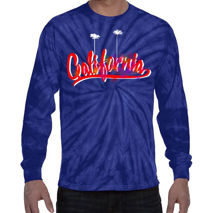 Cool California Script Logo Tie-Dye Long Sleeve Shirt