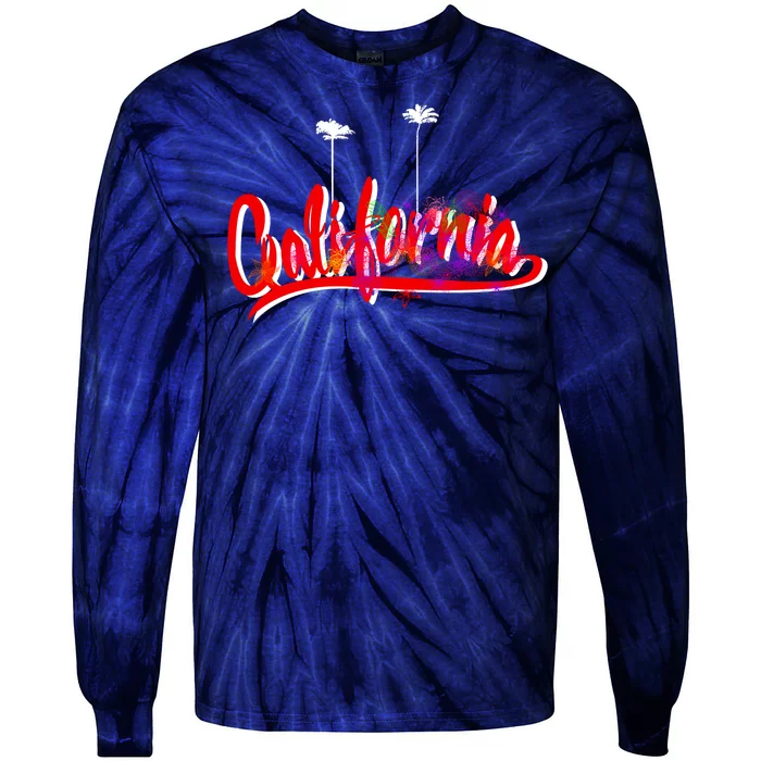 Cool California Script Logo Tie-Dye Long Sleeve Shirt