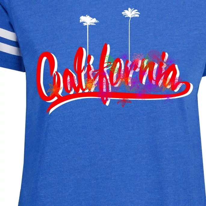 Cool California Script Logo Enza Ladies Jersey Football T-Shirt