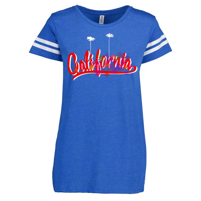 Cool California Script Logo Enza Ladies Jersey Football T-Shirt