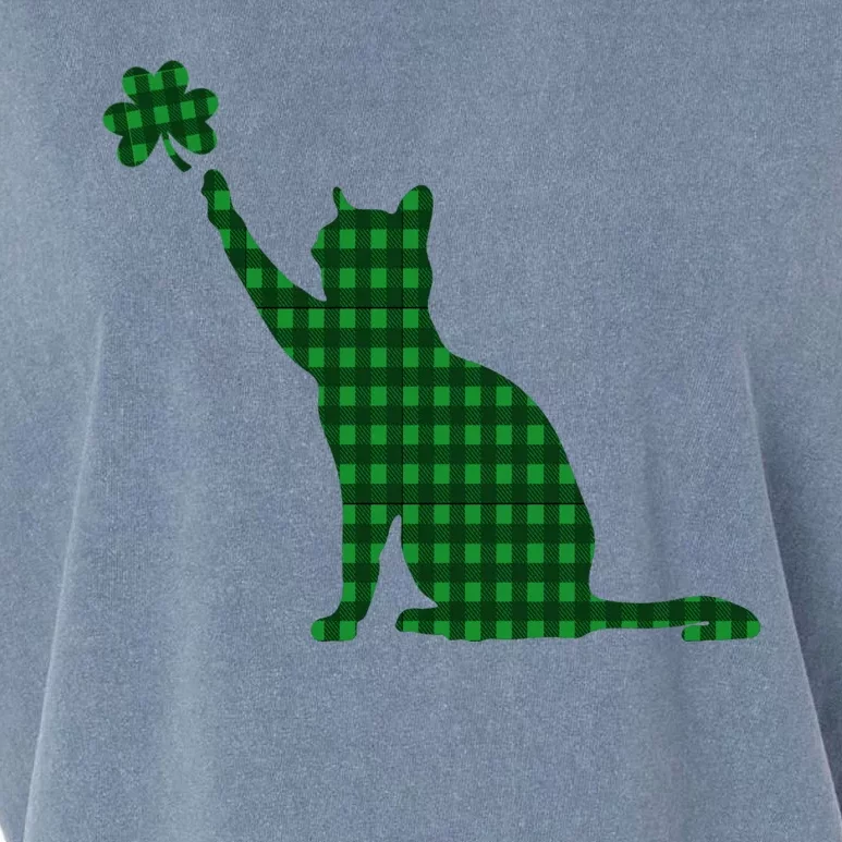 Cute Cat St Patricks Day Clover Lucky Cat Mom Shamrock Cat Garment-Dyed Women's Muscle Tee