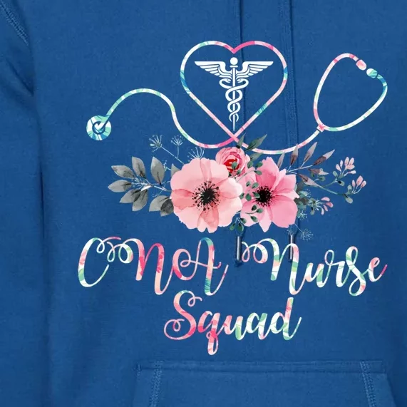 Cute Cna Squad Costume Stethoscope Floral Gift Nursing Gift Premium Hoodie