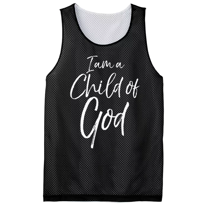 Cute Christian Salvation Quote Gift I Am A Child Of God Mesh Reversible Basketball Jersey Tank