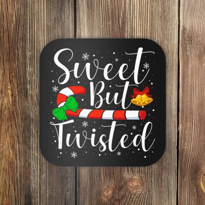 Candy Cane Sweet But Twisted Funny Christmas Coaster