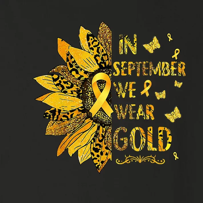 Childhood Cancer Sunflower In September We Wear Gold Toddler Long Sleeve Shirt