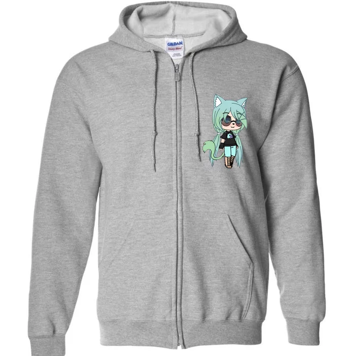 Cute Chibi Style Kawaii Anime Girl Chloe Chan The Tomboy Full Zip Hoodie