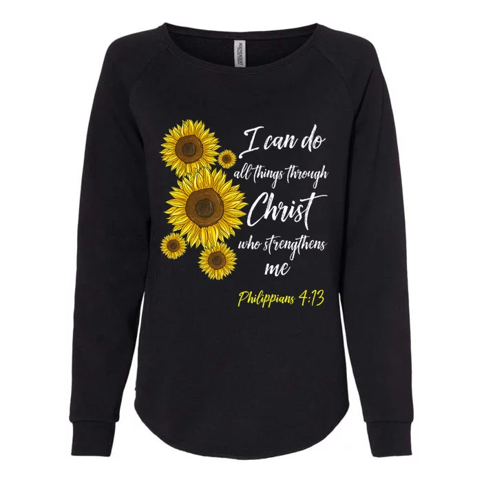 Cute Christian Sunflower Gift Best Religious Moms Gift Womens California Wash Sweatshirt