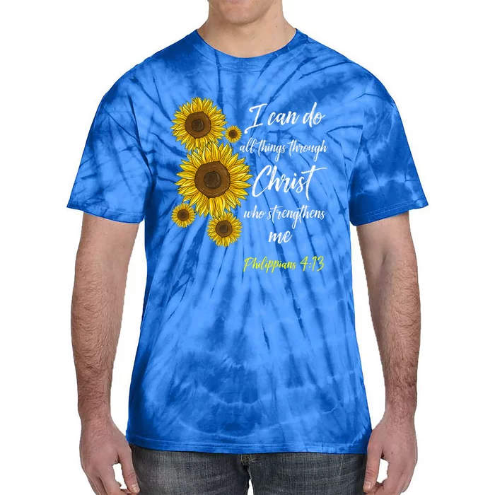 Cute Christian Sunflower Gift Best Religious Moms Gift Tie-Dye T-Shirt