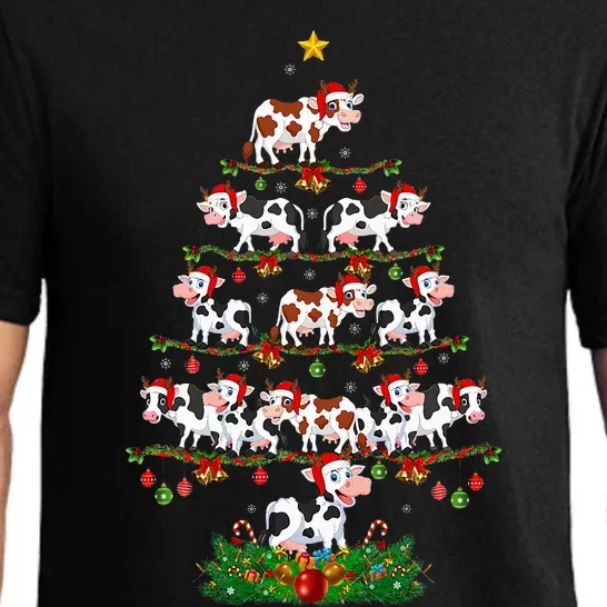 Cow Christmas Tree Funny Cow Lover Cow Xmas Pajama Set