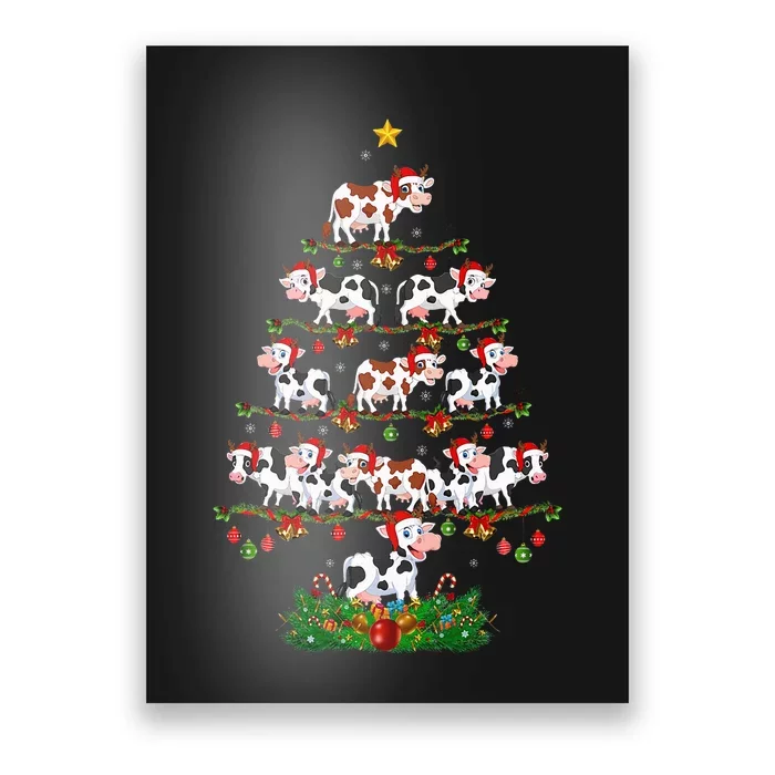 Cow Christmas Tree Funny Cow Lover Cow Xmas Poster