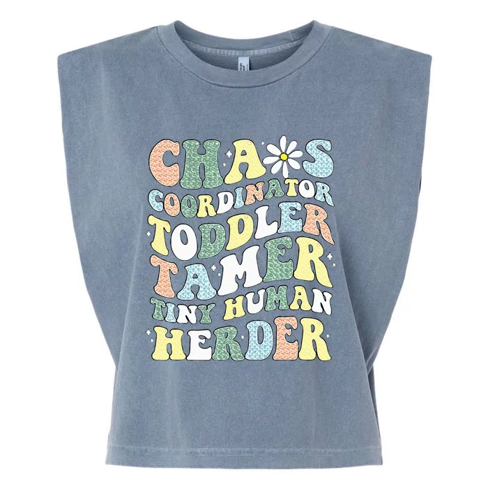 Chaos Coordinator Tamer Tiny Human Herder Daycare Garment-Dyed Women's Muscle Tee