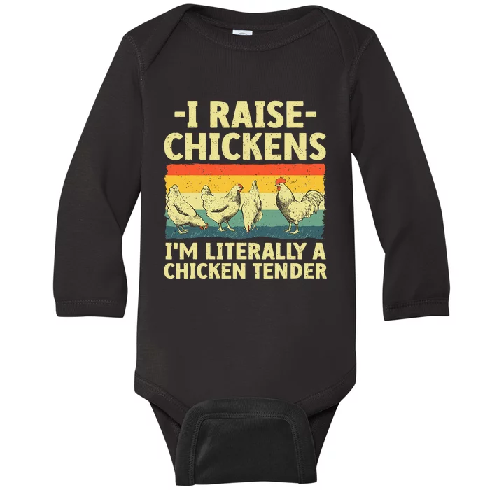 Cool Chicken Tender Art For Women Poultry Chicken Farmer Baby Long Sleeve Bodysuit