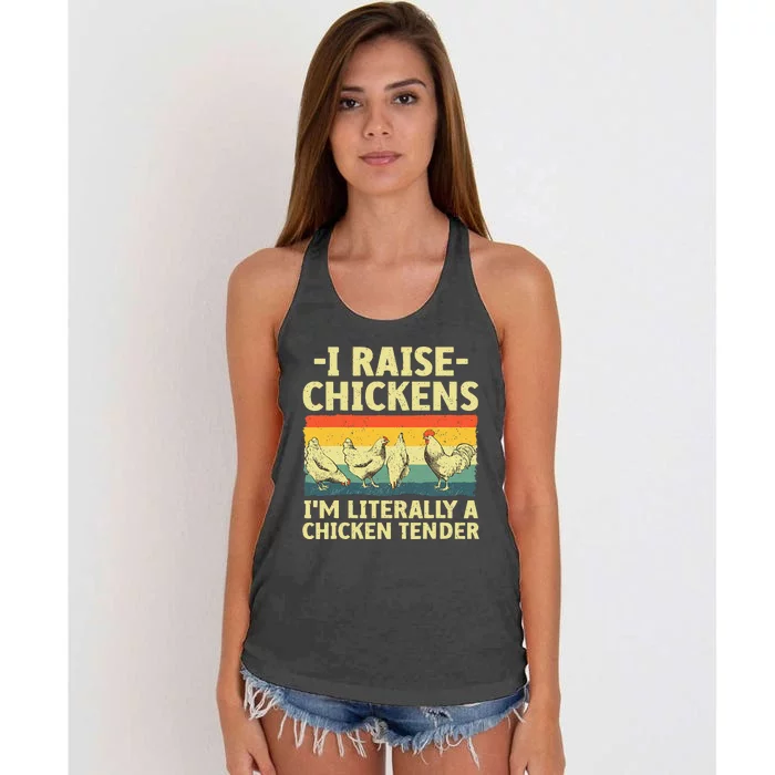 Cool Chicken Tender Art For Women Poultry Chicken Farmer Women's Knotted Racerback Tank