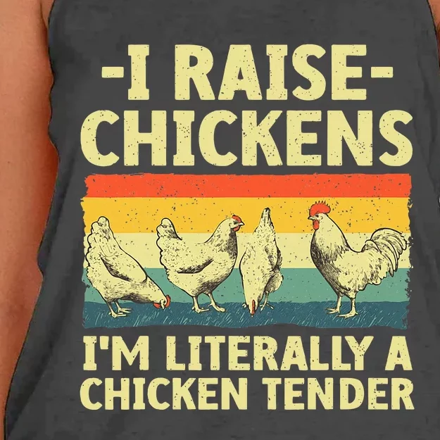 Cool Chicken Tender Art For Women Poultry Chicken Farmer Women's Knotted Racerback Tank