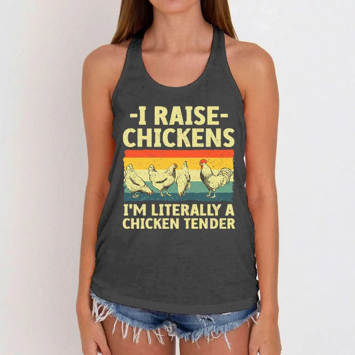 Cool Chicken Tender Art For Women Poultry Chicken Farmer Women's Knotted Racerback Tank