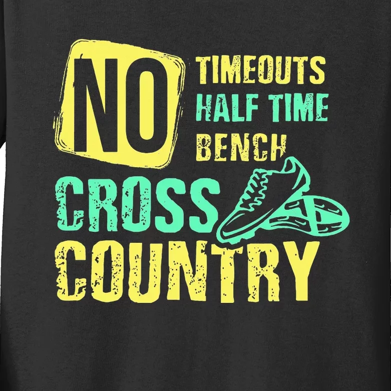 Cross Country Teams Running for XC Runners Gifts Kids Long Sleeve Shirt