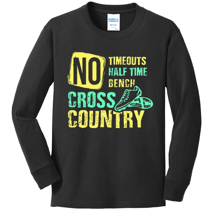 Cross Country Teams Running for XC Runners Gifts Kids Long Sleeve Shirt