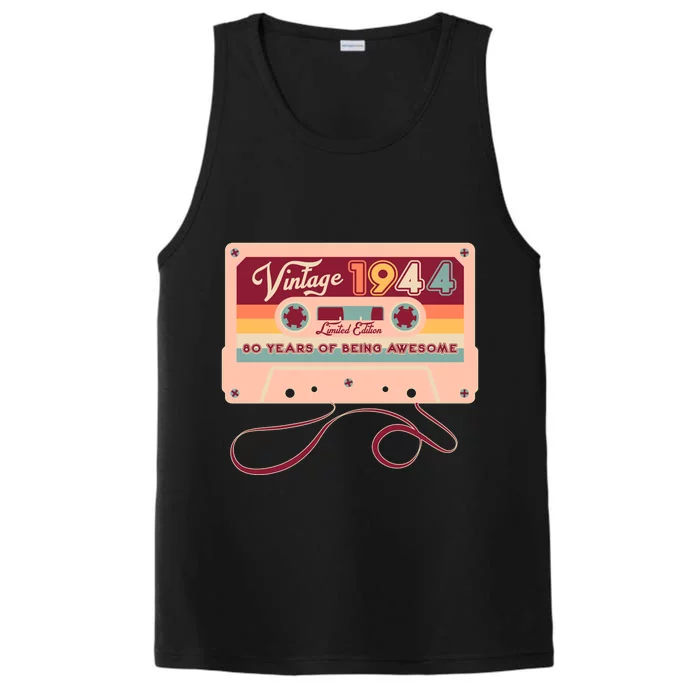 Cute Cassette Tape Limited Edition Vintage 1944 80 Years Of Being Awesome Performance Tank