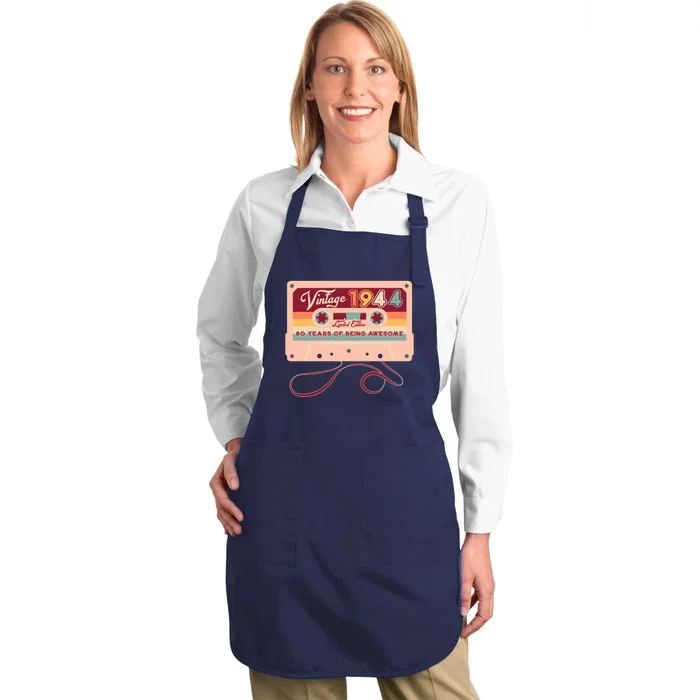 Cute Cassette Tape Limited Edition Vintage 1944 80 Years Of Being Awesome Full-Length Apron With Pocket