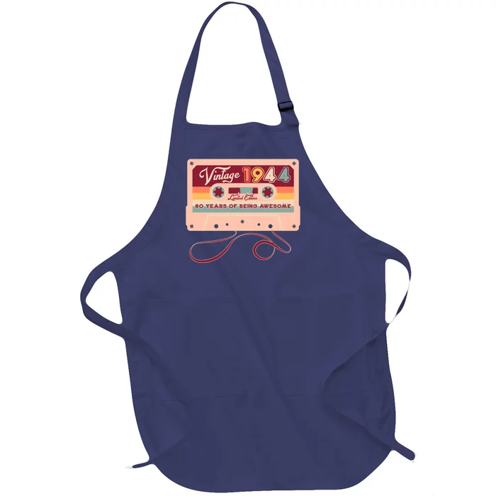 Cute Cassette Tape Limited Edition Vintage 1944 80 Years Of Being Awesome Full-Length Apron With Pocket