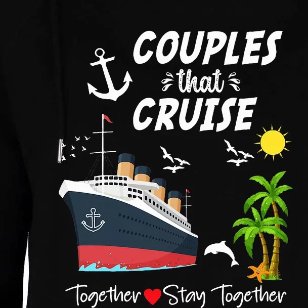 Couples Cruise Together 2024 Vacation Womens Funnel Neck Pullover Hood