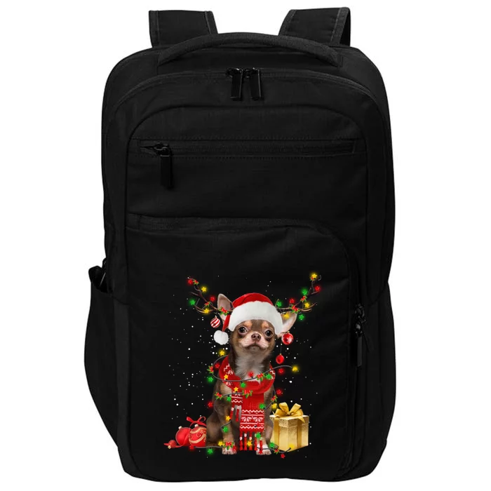 Chihuahua Christmas Tree Ornats Dog Lovers Chihuahua Xmas Gift Impact Tech Backpack