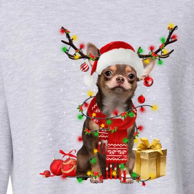 Chihuahua Christmas Tree Ornats Dog Lovers Chihuahua Xmas Gift Cropped Pullover Crew