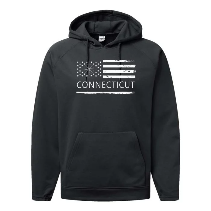 Connecticut Ct Travel To Connecticut Love Performance Fleece Hoodie