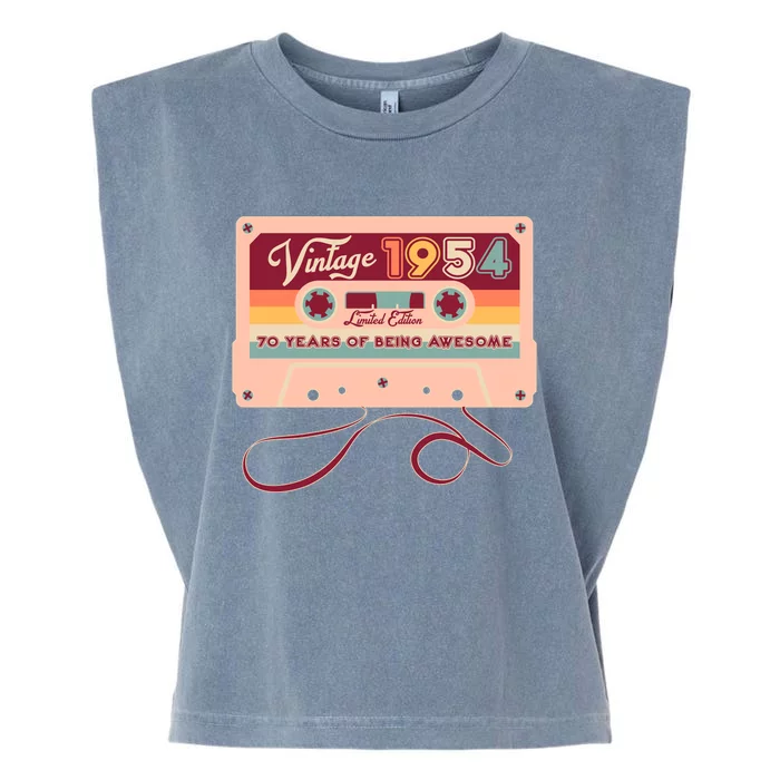 Cute Cassette Tape Limited Edition Vintage 1954 70 Years Of Being Awesome Garment-Dyed Women's Muscle Tee