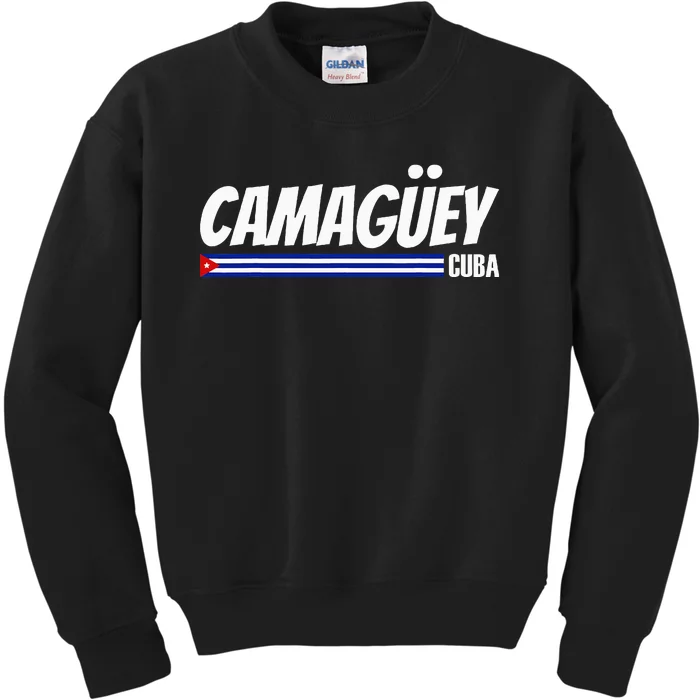 CamagüEy Cuba Travel Proud Cuban Cuba Flag Camaguey Kids Sweatshirt