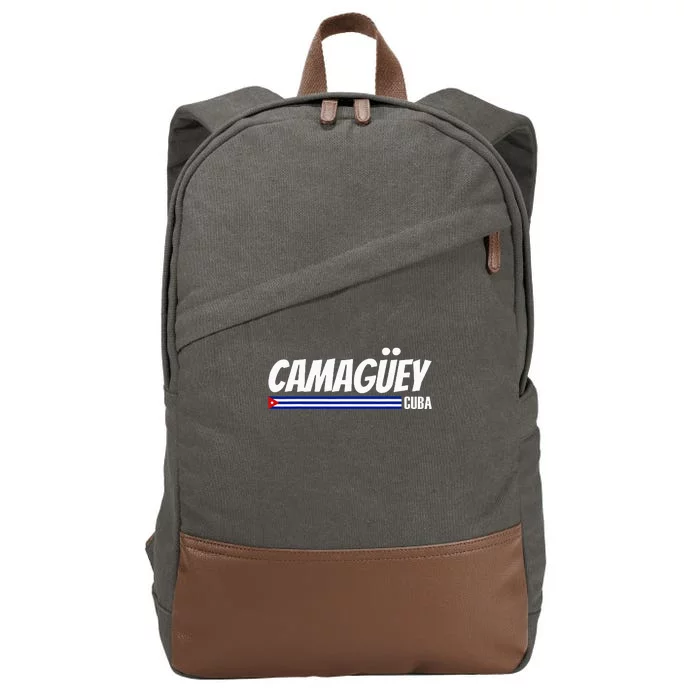 CamagüEy Cuba Travel Proud Cuban Cuba Flag Camaguey Cotton Canvas Backpack