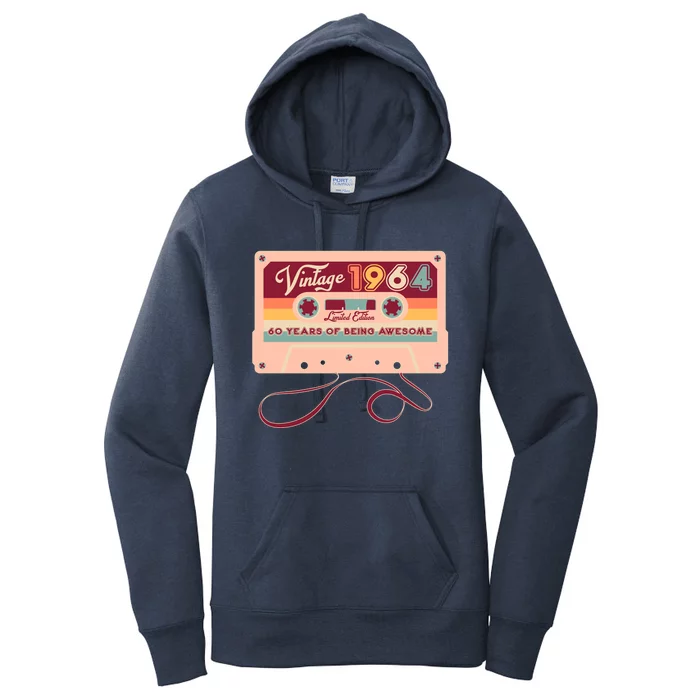 Cute Cassette Tape Limited Edition Vintage 1964 60 Years Of Being Awesome Women's Pullover Hoodie