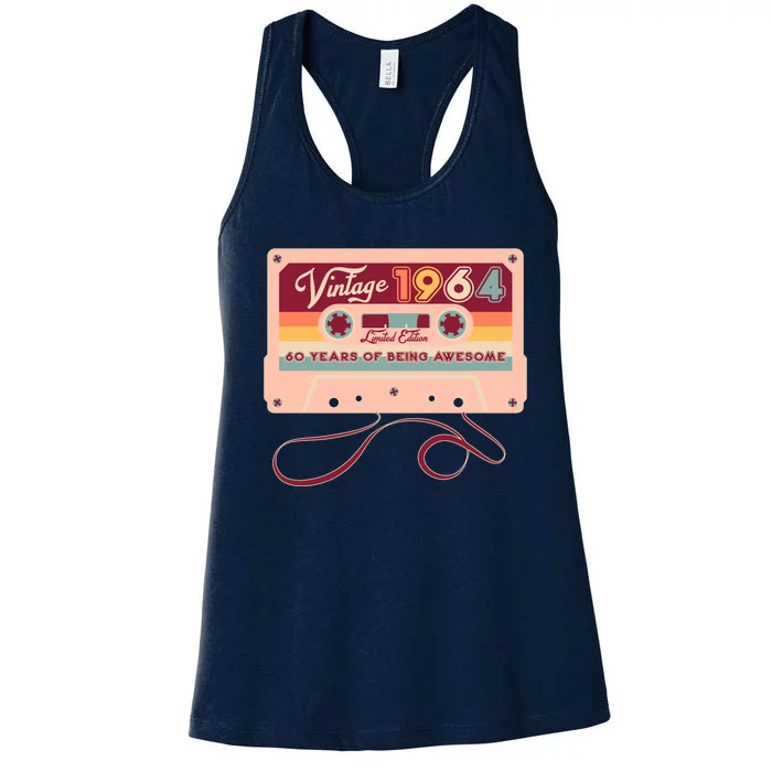 Cute Cassette Tape Limited Edition Vintage 1964 60 Years Of Being Awesome Women's Racerback Tank