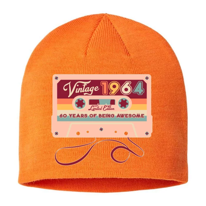 Cute Cassette Tape Limited Edition Vintage 1964 60 Years Of Being Awesome 8 1/2in Sustainable Knit Beanie