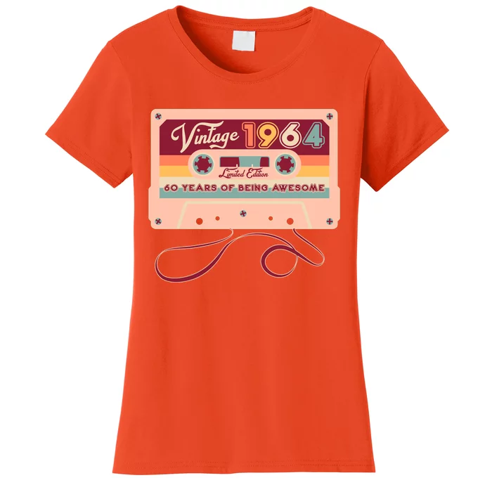 Cute Cassette Tape Limited Edition Vintage 1964 60 Years Of Being Awesome Women's T-Shirt