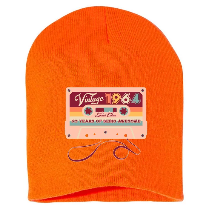 Cute Cassette Tape Limited Edition Vintage 1964 60 Years Of Being Awesome Short Acrylic Beanie