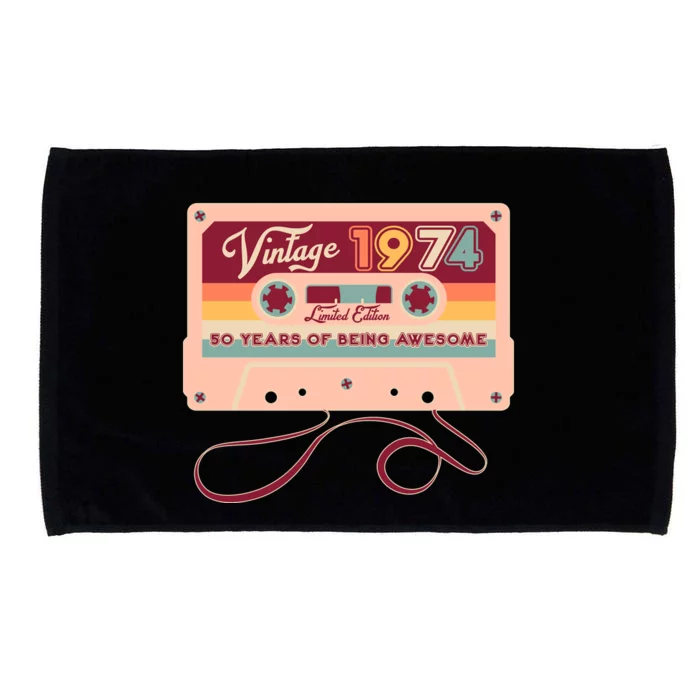 Cute Cassette Tape Limited Edition Vintage 1974 50 Years Of Being Awesome Microfiber Hand Towel