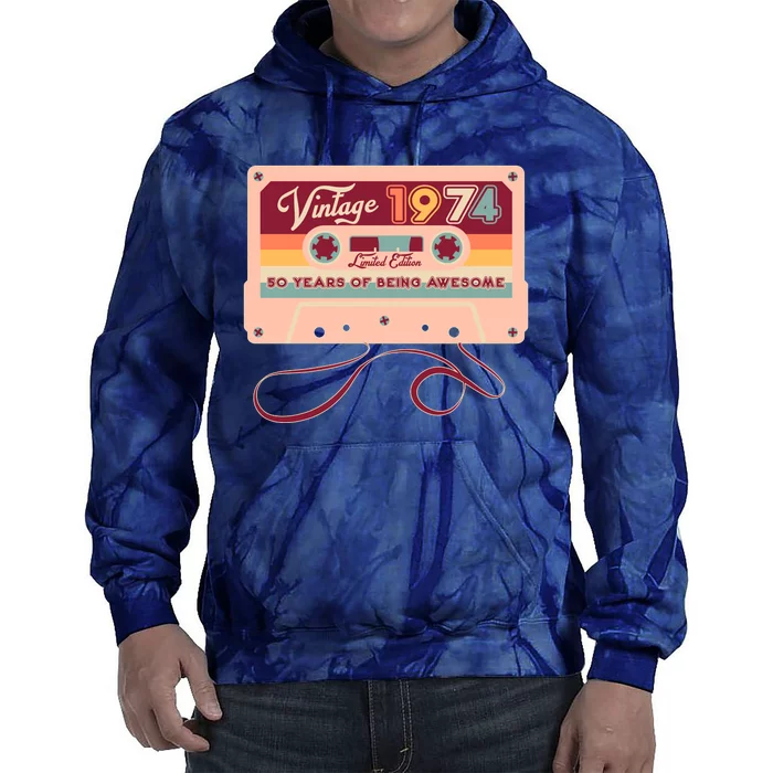 Cute Cassette Tape Limited Edition Vintage 1974 50 Years Of Being Awesome Tie Dye Hoodie