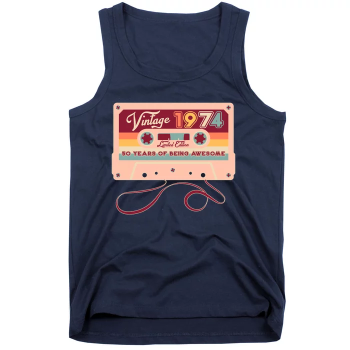 Cute Cassette Tape Limited Edition Vintage 1974 50 Years Of Being Awesome Tank Top