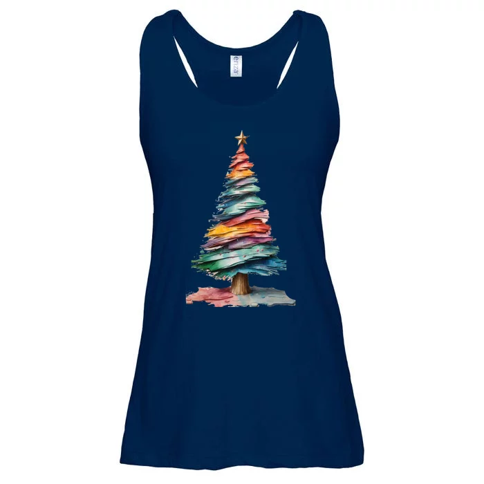 Colorful Christmas Tree Ladies Essential Flowy Tank