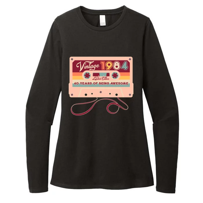 Cute Cassette Tape Limited Edition Vintage 1984 40 Years Of Being Awesome Womens CVC Long Sleeve Shirt