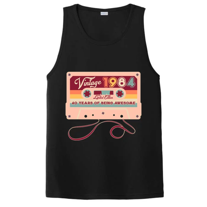 Cute Cassette Tape Limited Edition Vintage 1984 40 Years Of Being Awesome Performance Tank