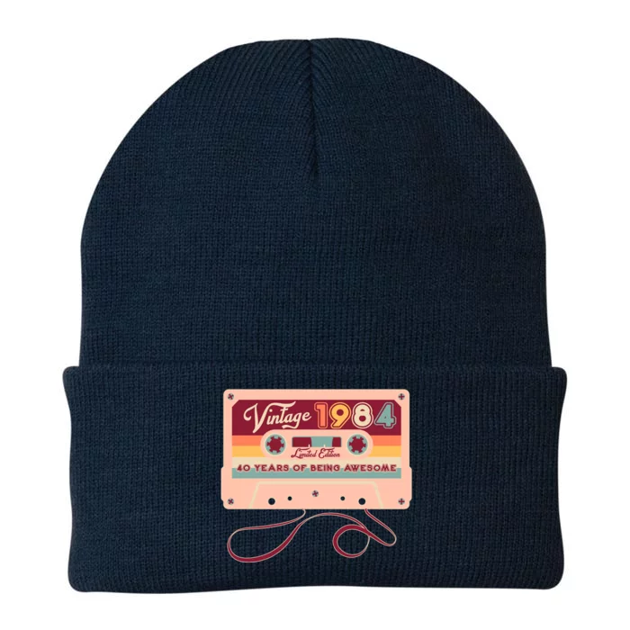 Cute Cassette Tape Limited Edition Vintage 1984 40 Years Of Being Awesome Knit Cap Winter Beanie