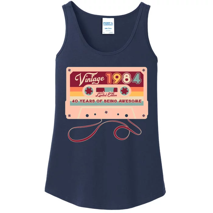 Cute Cassette Tape Limited Edition Vintage 1984 40 Years Of Being Awesome Ladies Essential Tank