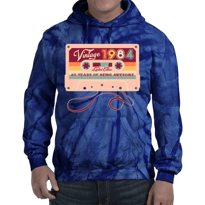 Cute Cassette Tape Limited Edition Vintage 1984 40 Years Of Being Awesome Tie Dye Hoodie