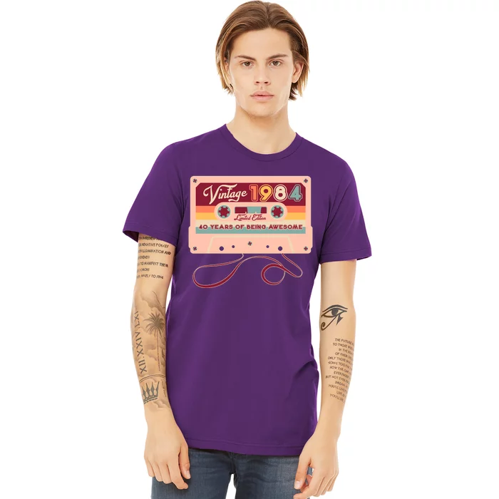 Cute Cassette Tape Limited Edition Vintage 1984 40 Years Of Being Awesome Premium T-Shirt