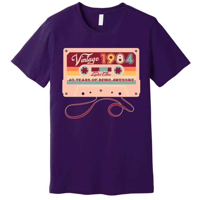 Cute Cassette Tape Limited Edition Vintage 1984 40 Years Of Being Awesome Premium T-Shirt