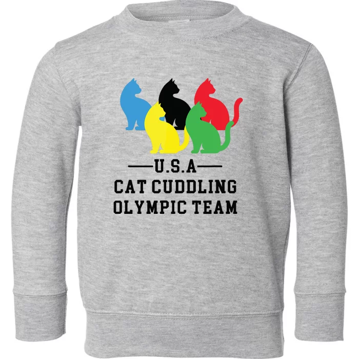 Cat Cuddling Team Toddler Sweatshirt