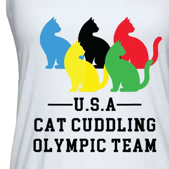 Cat Cuddling Team Ladies Essential Flowy Tank