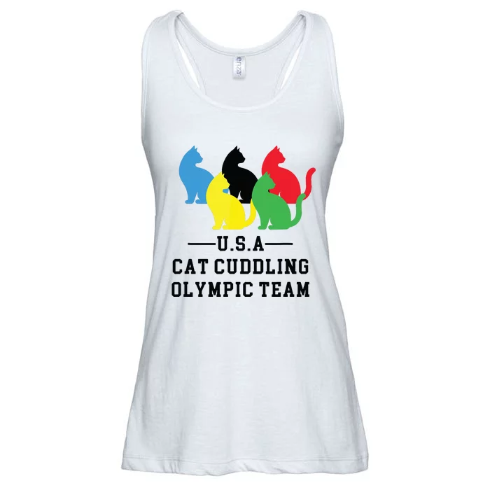 Cat Cuddling Team Ladies Essential Flowy Tank